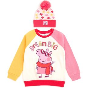 Peppa Pig Girls Fleece Sweatshirt and Hat Toddler to Little Kid Sizes (2T - 7-8)