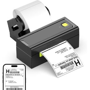 Bluetooth Thermal Label Printer - 4x6 High Speed Wireless Printing Compatible with iPhone Android USPS FedEx Ebay Ideal for Small Business Shipping Labels with Holder Stand