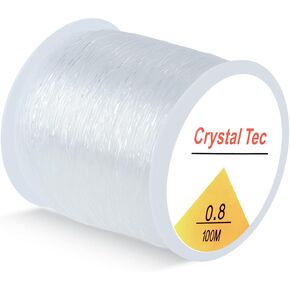 SUTOUG 0.8mm Elastic String for Bracelets, 100m Crystal Elastic Cord for Bracelet Beading Jewellery DIY Making Crafts Bracelets Necklaces