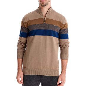 Men's Quarter Zip Pullover Sweaters Lightweight Mock Neck Long Sleeve Knit Sweater for Men
