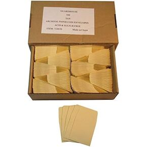 500 Paper Coin Envelopes Tan/Kraft