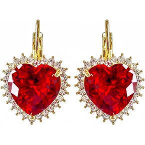 Navachi 18k Gold Plated Multicolor Round Zircon White Crystal Leverback Earrings
