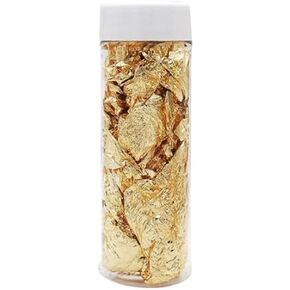 KDDOM Gold Leaf Flakes,2 Grams Metallic Foil Flakes for Painting Arts, Crafts Nails,DIYs(Gold)