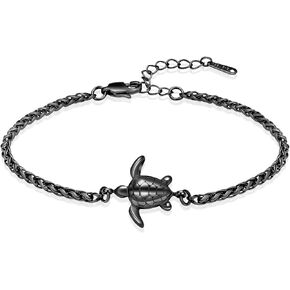 Yinplsmemory Cremation Jewelry Urn Bracelet for Ashes Sea Turtle Urn Locket Link Chain Bracelet Memorial Ashes Bracelet for Women Men