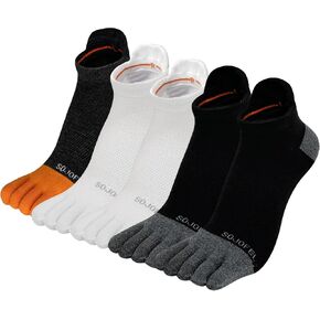 Men's Ankle Toe Socks - Five Finger Cotton Socks No Show Athletic Running Breathable Mesh Low Size 9-13 5 Pairs in Saudi Arabia