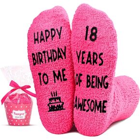 HAPPYPOP 18th Birthday Gifts for 18 Year Old Girls, Young Adult Birthday Gifts for Women, 18 Birthday Socks for Teens