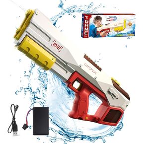 Electric Water Guns, 450CC/39 FT, Electric and Manual Squirt Guns，Water Gun Toy Long Range for Summer Pool Swimming Party for Kids & Adults (Black)