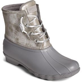 Sperry Women's Saltwater Shimmer Leather Silver 7.5 M