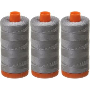 3-PACK - Aurifil Mako Cotton 50wt Thread Solid Grey 1422 Yard each