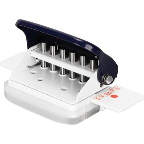 GOWENIC Mini Binding Machine, 6 Holes Cinch Book Binding Machine, Punching 5 Sheets, for A4 30 Holes B5 26 Holes A5 20 Holes Flipchart Inner Pages Punching(Blue)