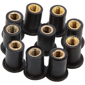 uxcell 10pcs M5 Universal Fairing Fasteners Windscreen Windshield Screws Bolts Nut Black Metal Rubber for Motorcycle