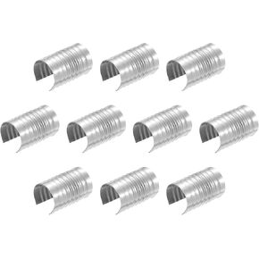 uxcell 160Pcs Leather Rope Clips, 14 x 9mm Foldable Cylindrical Cord End Crimp Adjustable Fold Over Crimps Cord String Leather Fastener for DIY Crafts, Metallic Black