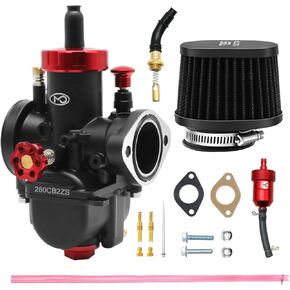PE26 Carburetor with Air Filters Carb Jets Starter Valve Set Fit Flange Motorcycle Engine Replacement for Dirt Pit Bike Mini Bike Motocross ATV（Style A)
