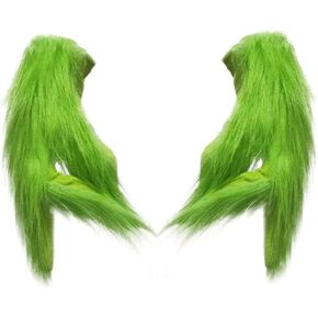 Christmas Cosplay Gloves, Santa Green Monster Gloves Cosplay Costume Accessories for Adult and Kids