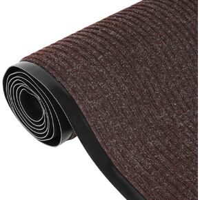 jxgzyy 3'x10' Hallway Runner Rug Commercial Outdoor Carpet Double Stripes Carpet Heavy Duty Front Door Mat Striped Brush Step Welcome Mats with PVC Backing for Indoor Outdoor (Grey)