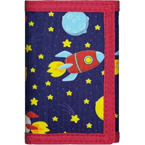 Kids Wallet for Boys Girls 3-14, RFID Trifold Novelty Wallet with Zipper and Key Chain, Outdoor Purse with Coin Pocket and ID Window, Card Holders for Toddler Children Gifts -Pirate Octopus