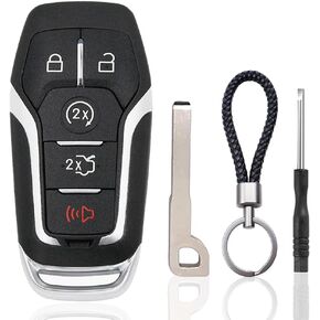 Key Fob Case Replacement for Ford F150 F250 F350 Fusion Mustang Explorer Edge Lincoln MKZ MKC MKX 2014 2015 2016 2017 5 Button Pad Cover Keyless Entry Remote Control Smart Car Key Fob Shell