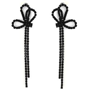 Bow Chandelier Earrings for Women,Sparkly Earrings Dangle Dangling Earring Crystal Rhinestone Drop Tassels for Wedding Prom Fashion Jewelry