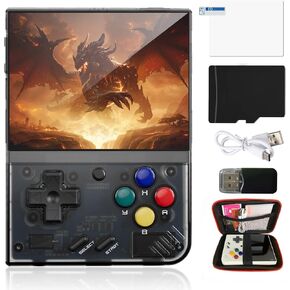 Miyoo Mini Plus Retro Game Console,3.5 Inch IPS Classic System Retro Video Games Consoles,with 64G TF Card and Wireless Networt Handheld Console Casual Game Console(Gray)