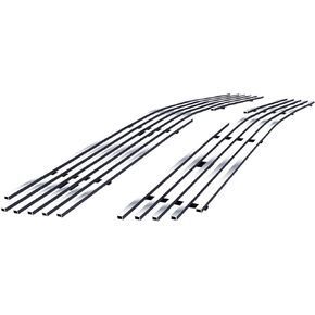 HD Ridez Compatible with Chevy Silverado 1500 SS HD 2003-2005 & 03-04 2500 3500 & 02-06 Avalanche Main Upper Stainless Steel Chrome Polished 8x6 Horizontal Billet Grille Insert HDR-GRCA4282S
