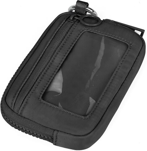 Didida The Iris Wallet Zip Card Case with ID Window Purses for Women Coin Purse with Zipper Mini Portable Keychain Wallet, Black in Saudi Arabia