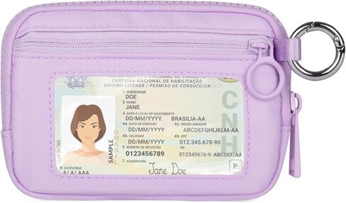 Didida The Iris Wallet Zip Card Case with ID Window Purses for Women Coin Purse with Zipper Mini Portable Keychain Wallet, Black in Saudi Arabia