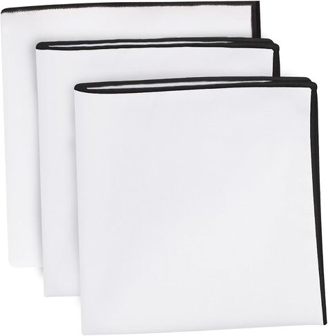 Mens Handkerchiefs with Pocket Square Holder, Cotton Handkerchiefs for Men with Color Border(4 Colors) in Kuwait
