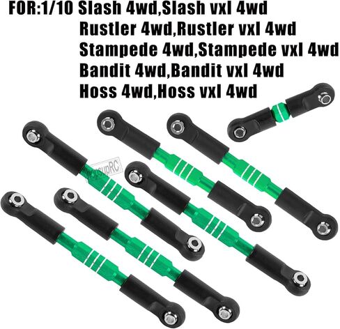 RC ترقيات جزء شدادات قابلة للتعديل وصلات كامبر وصلة إصبع القدم لـ 1/10 Slash/Rustler/Stampede/Bandit VXL 4WD 4X4. مجموعة الوصلات الأمامية والخلفية من سبيكة، أحمر in Saudi Arabia