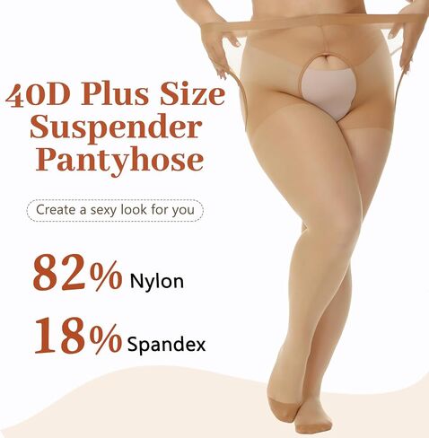 Suspender Pantyhose for Women Plus Size Garter Belt Sheer Tights Sexy Thigh High Stockings in Kuwait