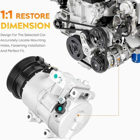 Air Conditioning Compressor and A/C Clutch for Kia Forte and Forte Koup 2.0L 2.4L 2010 2011 2012 2013, ‎639806 158371 in Saudi Arabia