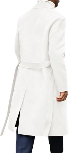 سترات Yousify الرجالية معاطف كاجوال بياقة على شكل طية صدر السترة ومعطف واقٍ من المطر in Kuwait