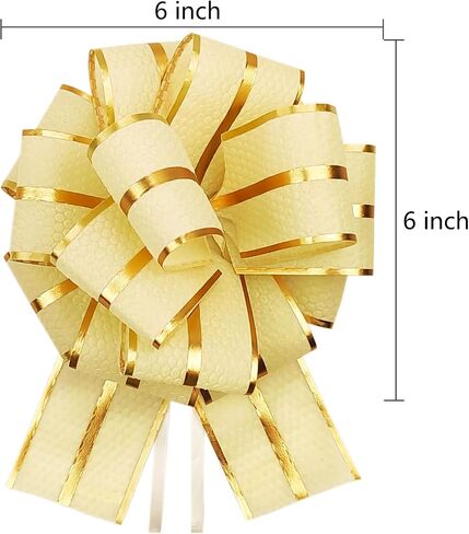 OPSFALCON 6 PCS Pull Bows, 6 Inch Large Black Bows for Gift Wrapping, Gift Bow, Present Wrapping Pull Bow for Christmas Wedding Baskets Valentine's Day Gift Decoration in Saudi Arabia