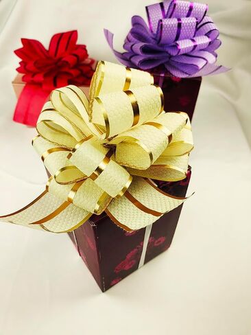 OPSFALCON 6 PCS Pull Bows, 6 Inch Large Black Bows for Gift Wrapping, Gift Bow, Present Wrapping Pull Bow for Christmas Wedding Baskets Valentine's Day Gift Decoration in Saudi Arabia