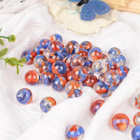 MCPINKY 110PCS Glass Marbles Bulk, Round Glass Beads Colorful Glass Marbles for Vase Fillers Marble Runs Home Decor 0.63 Inch in Saudi Arabia