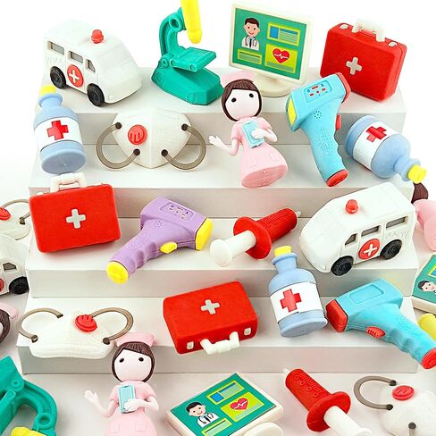 36 pcs Nurse Erasers for Kids Classroom Prizes,Puzzle Erasers 3D Take Apart Pencil Erasers for Kids Classroom Prizes, Class Treasure Box,Game Rewards,Party Favors in Saudi Arabia