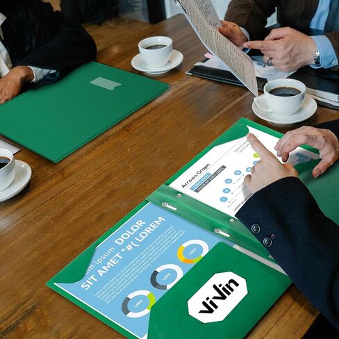 ViVin Plastic Folders with Pockets, 6 Pack Sturdy 3 Prong Folders with Labels and Interior Pocket, 2 Pocket Poly Folders, Letter Size, Portfolio for School, Office, and Home (Black) in Kuwait