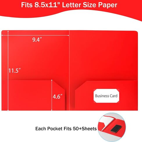 24 Pack Plastic Folders with Pockets,Assorted Colors pocket folders,2-Pocket Folder for Filing Cabinet,School,Office,Resume Portfolio in Saudi Arabia