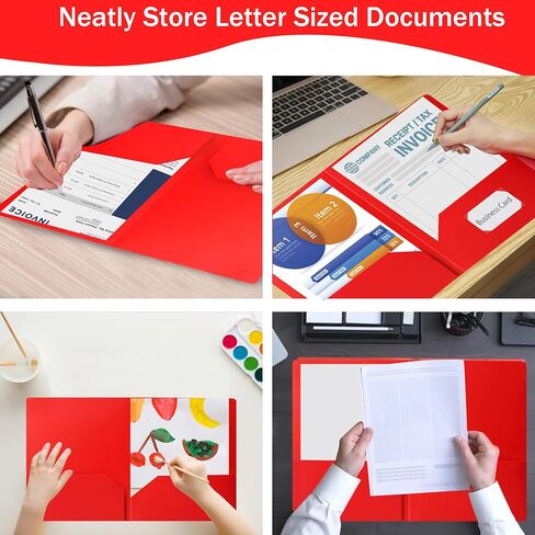 24 Pack Plastic Folders with Pockets,Assorted Colors pocket folders,2-Pocket Folder for Filing Cabinet,School,Office,Resume Portfolio in Saudi Arabia
