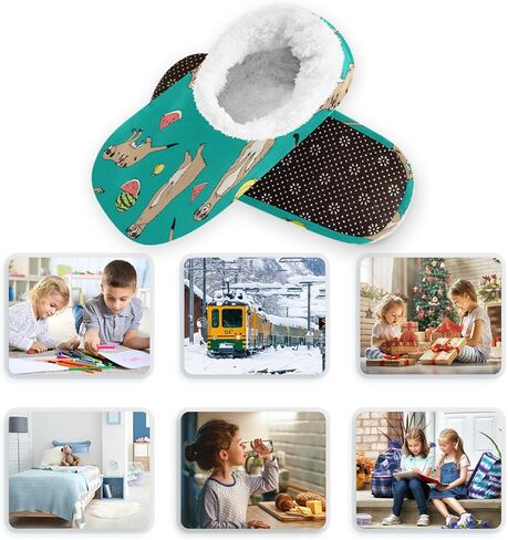 Boys Girls Fuzzy House Slippers Kids Toddlers Winter Indoor House Home Shoes XS-S in Saudi Arabia