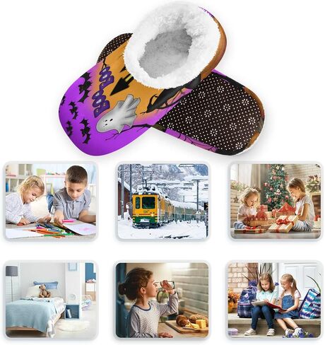 Boys Girls Fuzzy House Slippers Kids Toddlers Winter Indoor House Home Shoes XS-S in Saudi Arabia