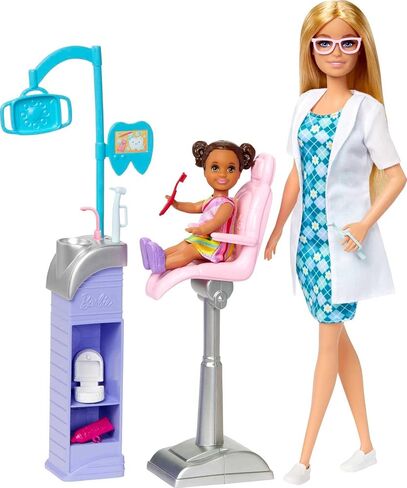 Barbie Careers Playset, Teacher Set with Brunette Fashion Doll, 1 Blonde Toddler Small Doll, Furniture & Accessories in Saudi Arabia