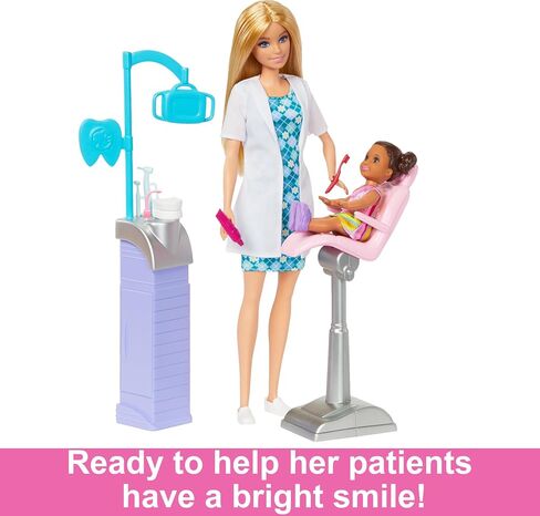 Barbie Careers Playset, Teacher Set with Brunette Fashion Doll, 1 Blonde Toddler Small Doll, Furniture & Accessories in Saudi Arabia