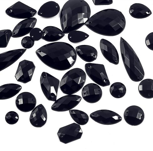 Blinginbox Sew On Rhinestones Flatback Mixed Shape Acrylic Sewing Crystal Rhinestones Gems for Crafts DIY Clothes.（Crystal AB） in Kuwait