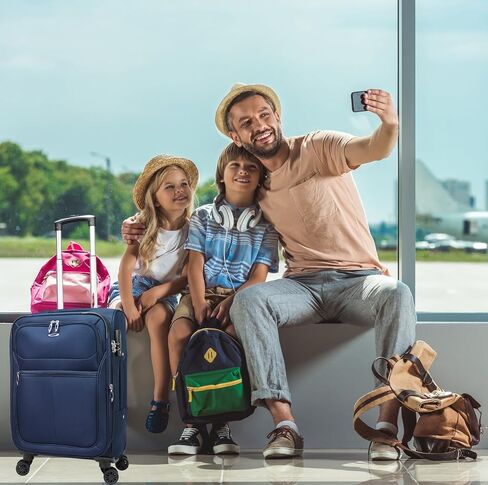 World Traveler Kemyer Softside Lightweight Expandable Spinner Luggage, Navy, 3-Piece Set(20in,25in,29in) in Saudi Arabia