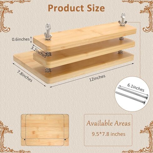 تجليد الكتب بالضغط، آلة تجليد الخيزران لضغط الكتب، مجموعة تجليد الكتب المثالية لصناعة الكتب وإعادة تجليد الكتب (12 بوصة) in Kuwait