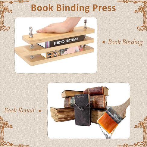 تجليد الكتب بالضغط، آلة تجليد الخيزران لضغط الكتب، مجموعة تجليد الكتب المثالية لصناعة الكتب وإعادة تجليد الكتب (12 بوصة) in Kuwait
