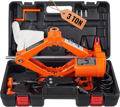 VEVOR Electric Car Jack, 3 Tons /6600 lbs Scissor Jack with Electric Impact Wrench, 12V Car Jack with Double Saddles with Remote Control, Portable Car Jack Lifting for Sedan, SUV, Truck Tire Change in Saudi Arabia