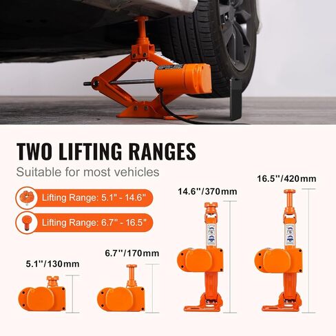 VEVOR Electric Car Jack, 3 Tons /6600 lbs Scissor Jack with Electric Impact Wrench, 12V Car Jack with Double Saddles with Remote Control, Portable Car Jack Lifting for Sedan, SUV, Truck Tire Change in Saudi Arabia