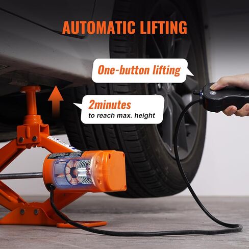 VEVOR Electric Car Jack, 3 Tons /6600 lbs Scissor Jack with Electric Impact Wrench, 12V Car Jack with Double Saddles with Remote Control, Portable Car Jack Lifting for Sedan, SUV, Truck Tire Change in Saudi Arabia