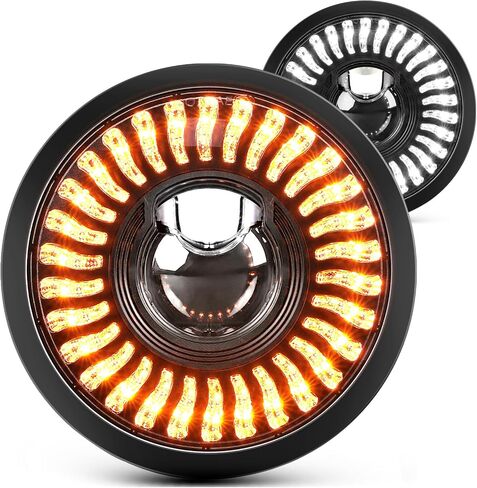 5.75" LED Motorcycle Headlight Anti-glare, 5 3/4 inch Round Light with Projector Hi-Lo Beam/Amber White DRL/Start-up Gradient Welcome Halo (1PC) in Saudi Arabia